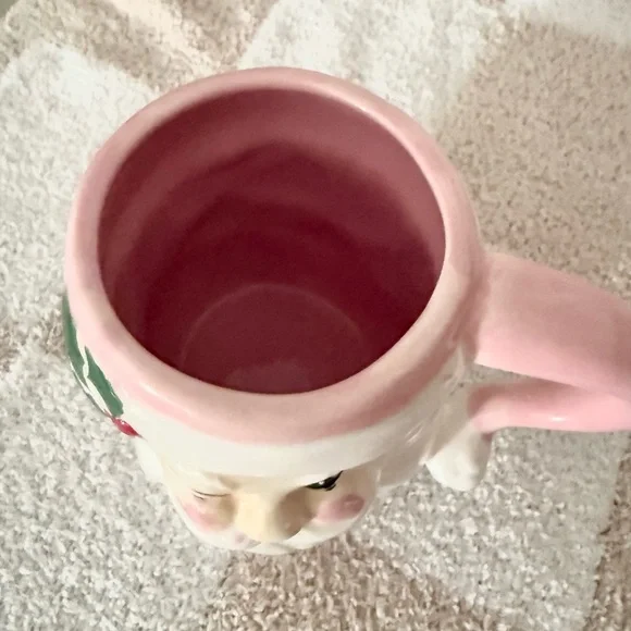 Vintage Inspired Pink Santa Mug Pastel Christmas - Picture 6 of 8